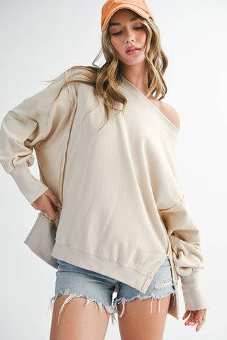 Oversized Seam Detail Pullover | Lilac