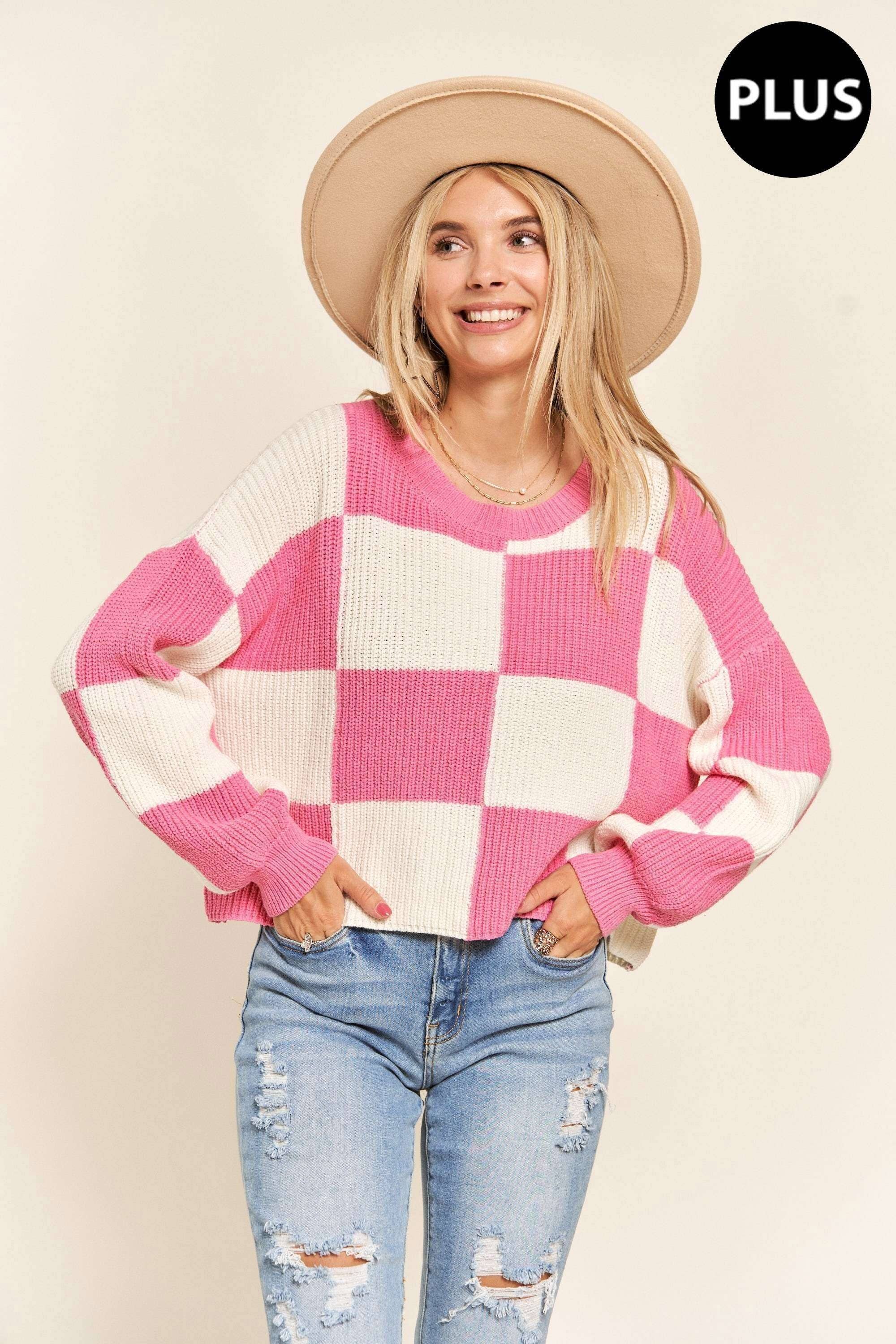 Christie Checker Sweater | Plus Size