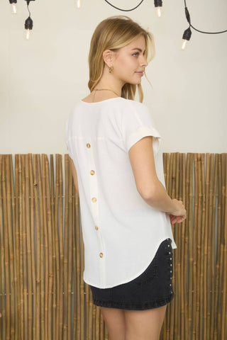 Sean Split Button Back Top | Multiple Colors