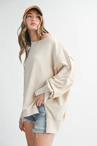 Oversized Seam Detail Pullover | Lilac