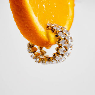 Marquis CZ Stone Hoop Earrings | 18K Gold PVD + Stainless Steel
