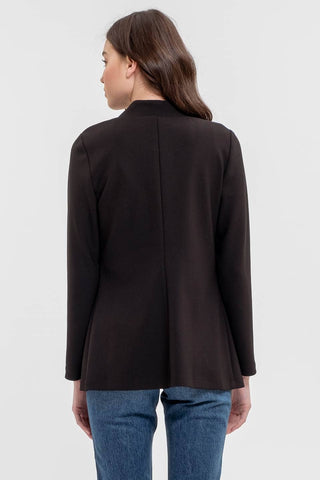 Nelly Notched Collar Long Line Blazer | Khaki
