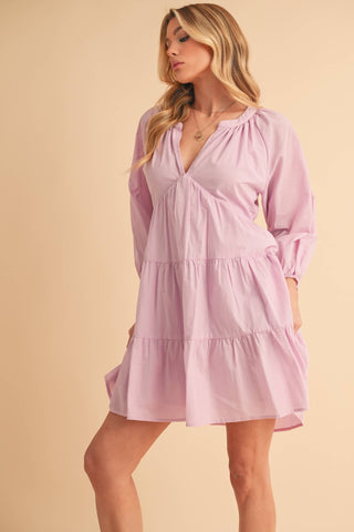 Jenay Tiered Dress | Lilac