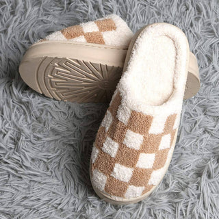 Checkered Platform Slippers