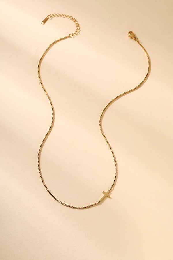 18K Stainless Steel Cross Necklace