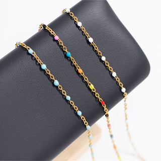 Multi Confetti Chain Necklace | 18K Gold PVD Stainless Steel