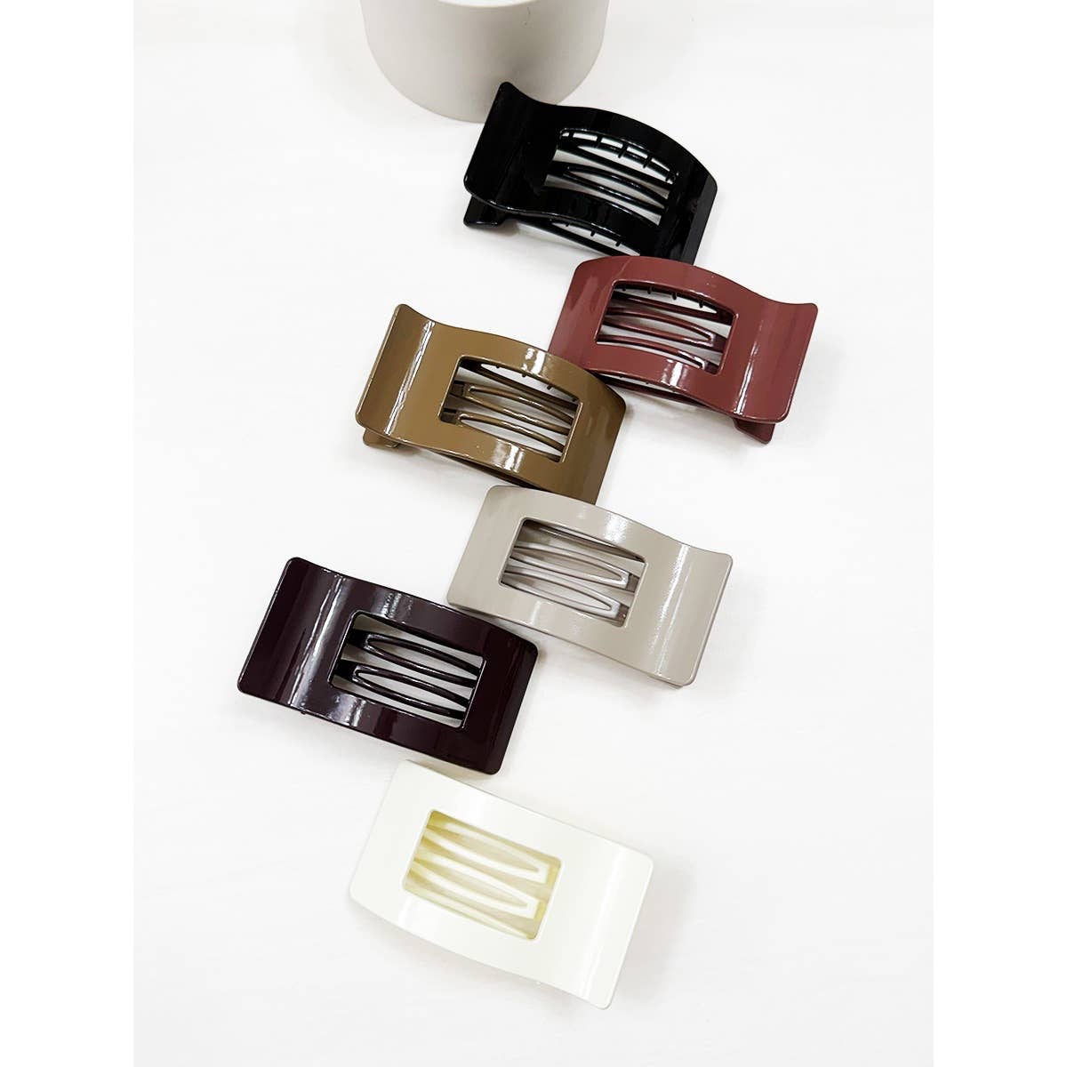 Neutral Tone of Rectangle Flat Hair Claw Clip