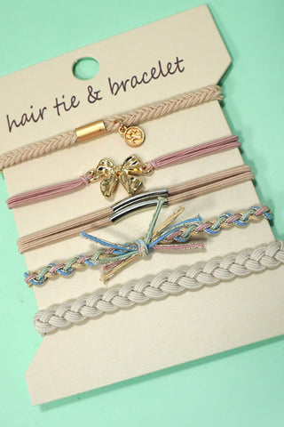 Boho Dual Function Knot Bracelets + Hair Ties | Pink Compass