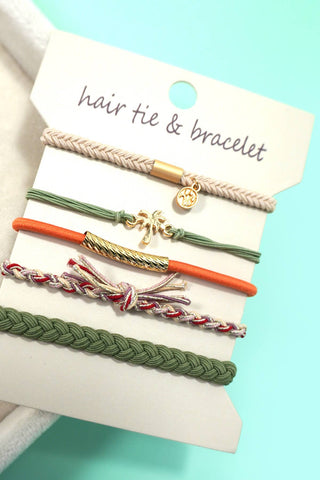 Boho Dual Function Knot Bracelets + Hair Ties | Pink Compass