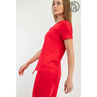 Plus Size Viscose Modal Short Sleeve Top | Mist Blue