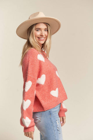Lovely Heart Lilac Sweater | Plus Size