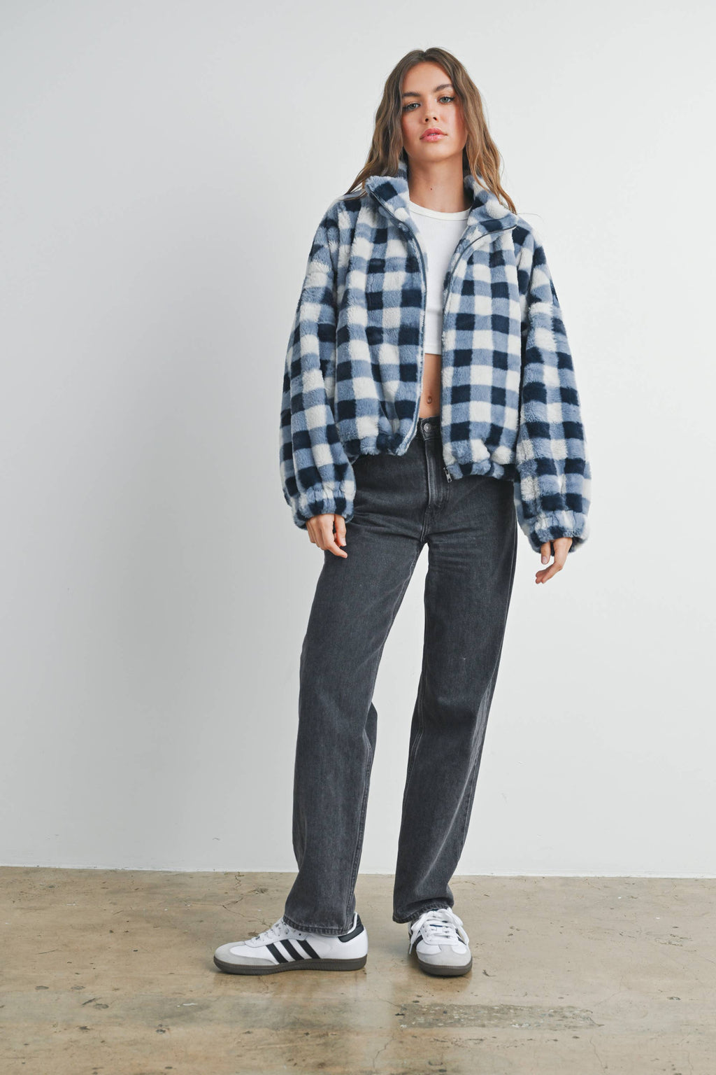Delaney Drop Shoulder Plaid Jacket | Rust