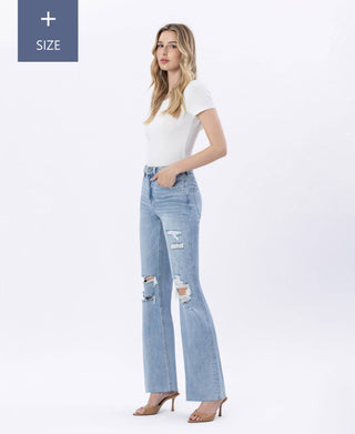 Lovervet Plus Jet Lag Tummy Control 90's Vintage Super High Flare Jeans