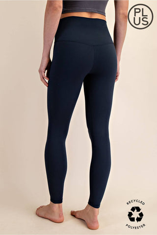 Plus Size Two Line Yoga Stitch Full Length Leggings | Multiple Colors