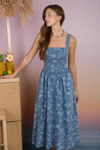Fiona Floral Jacquard Midi Dress