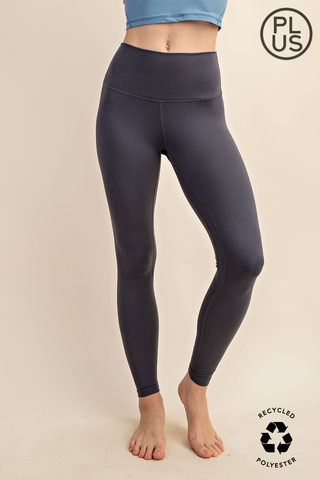 Plus Size Two Line Yoga Stitch Full Length Leggings | Multiple Colors