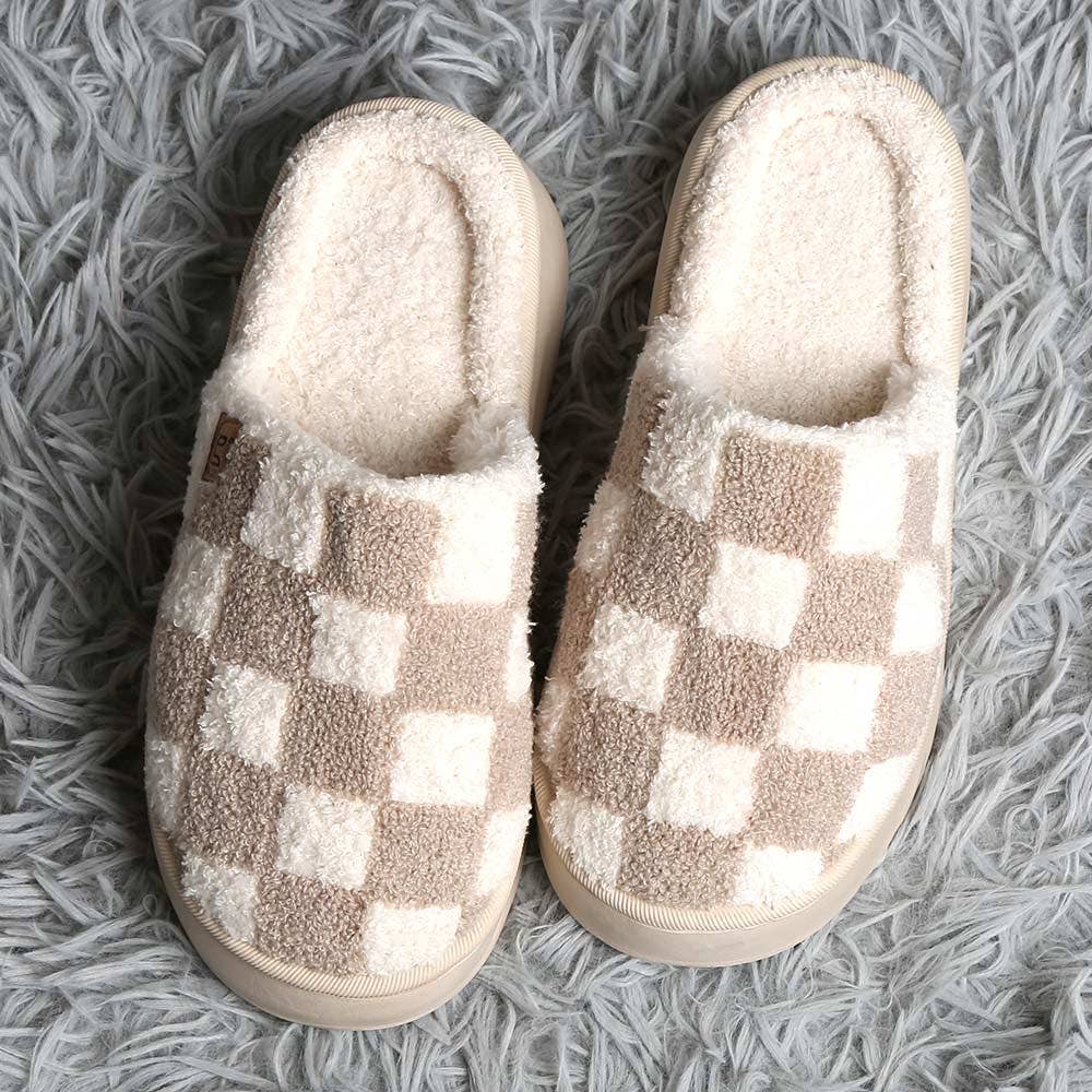 Checkered Platform Slippers
