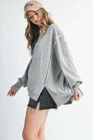 Oversized Seam Detail Pullover | Lilac