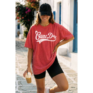 Gameday Vintage Oversized Tee | Mineral Red