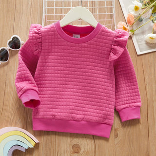 Whitney Ruffled Sweatshirt | Burgundy