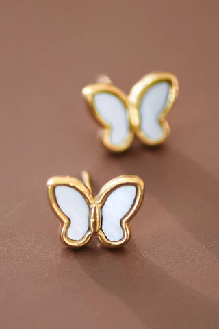 Butterfly Stud Earrings | 18K Gold Plated Waterproof Stainless Steel