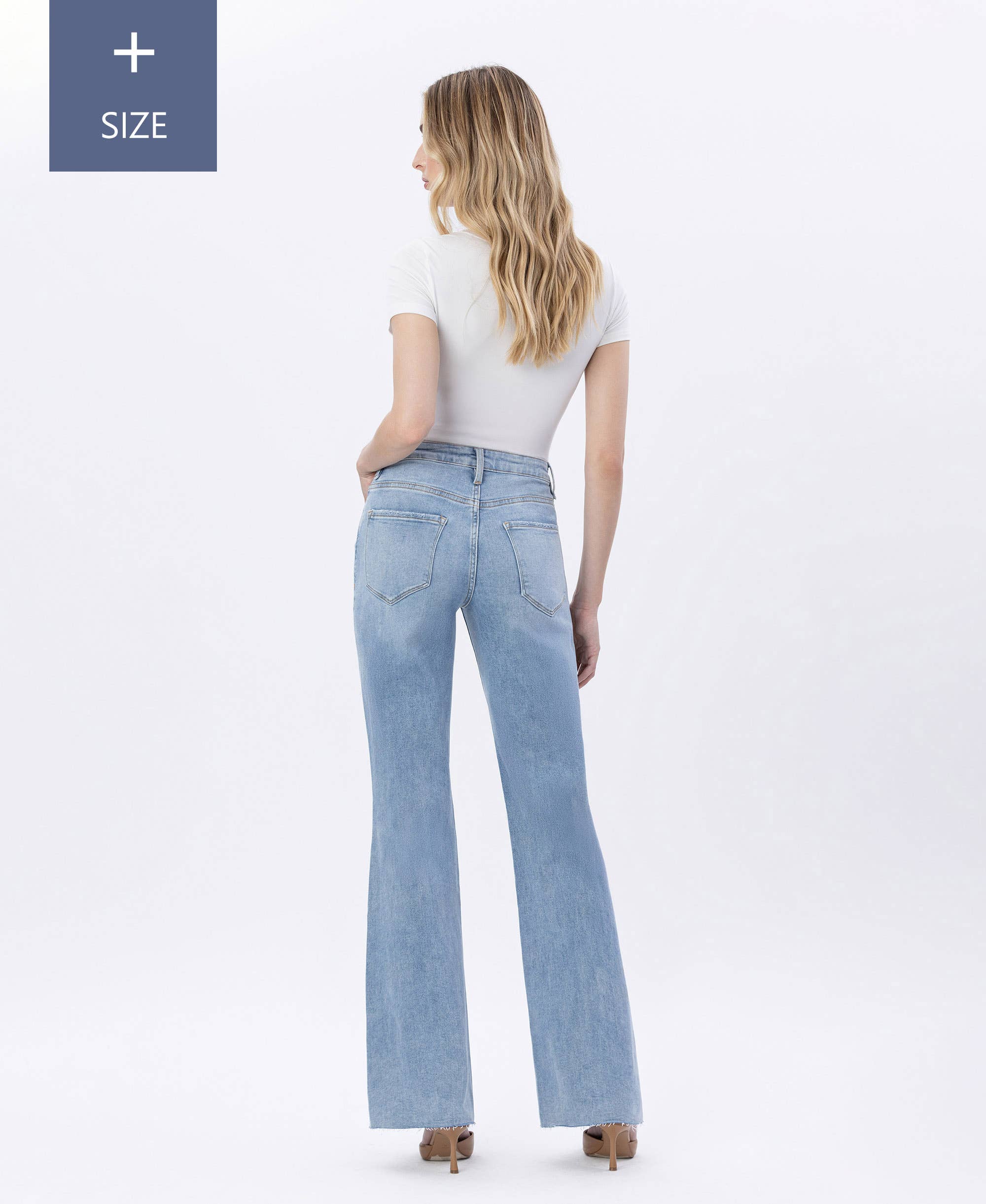 Lovervet Plus Jet Lag Tummy Control 90's Vintage Super High Flare Jeans