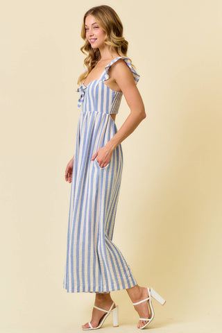 Stella Wide Leg Culotte Jumpsuit | Beige