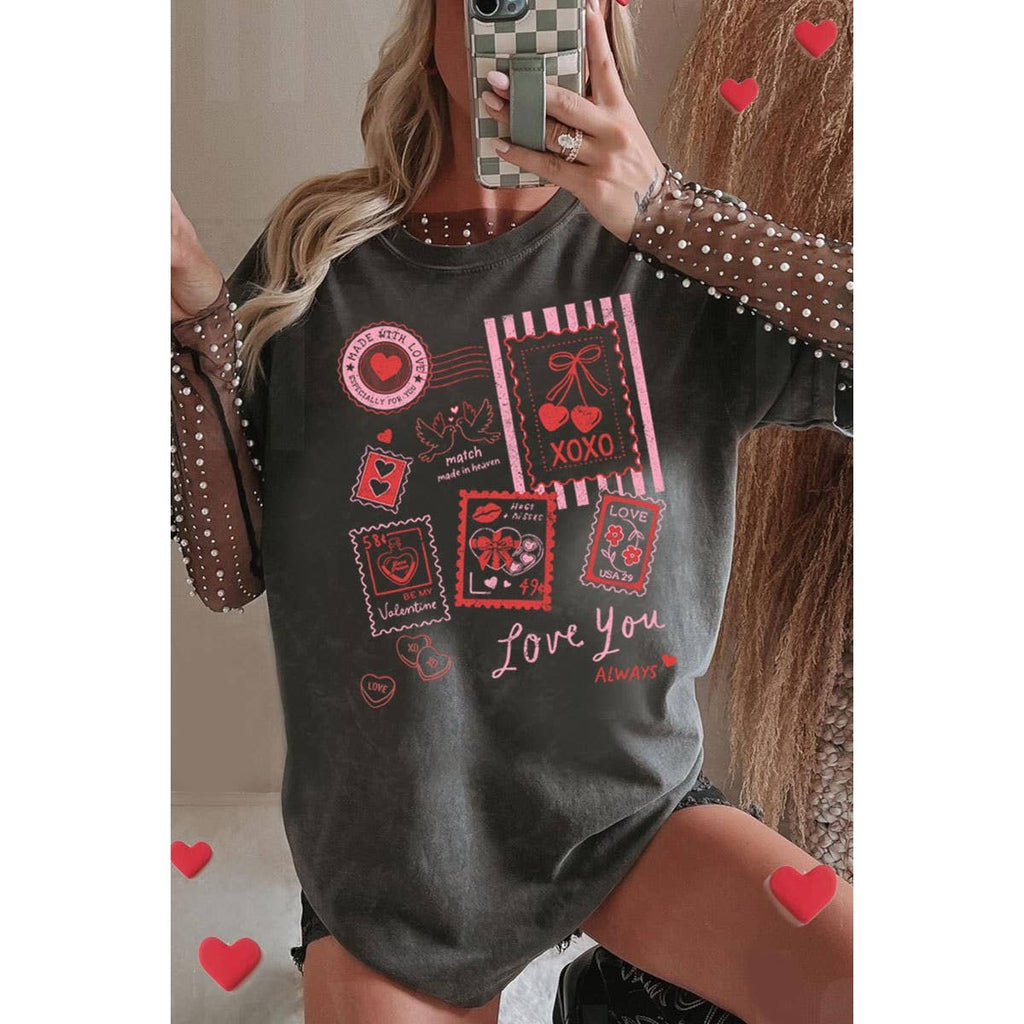 Love You Always Mineral Graphic Tee | Charcoal