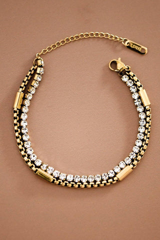 Double Chain Bracelet | 18K Gold Plated Waterproof Stainless Steel