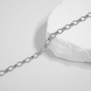 Hammered Oval Chain Bracelet | 18K Gold PVD Stainless Steel