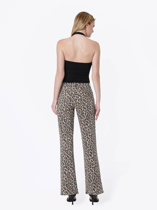 High Rise Leopard Print Vintage Flare Jean | Vervet