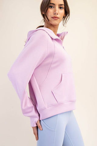 Modal Scuba Quarter Zip Hoodie Jacket | Heather Charcoal