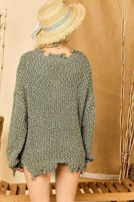 Dixie Plus Size Distressed Sweater
