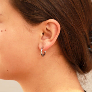 Textured Twisted Huggie Hoop Earrings | 18K Gold PVD + Stainless Steel