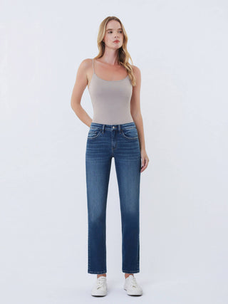 Aura Mid Rise Straight Leg Jeans