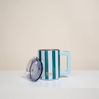14 oz Insulated Mug | Sicily Stripes Teal