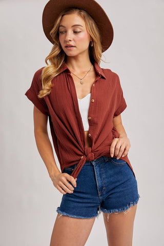 Ellie Essential Button Up Cotton Shirt | Ivory