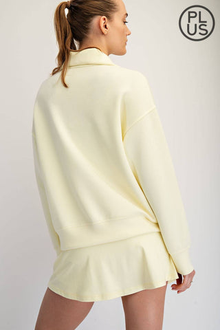 Plus Size Modal Scuba Quarter Zip Pullover | Multiple Colors