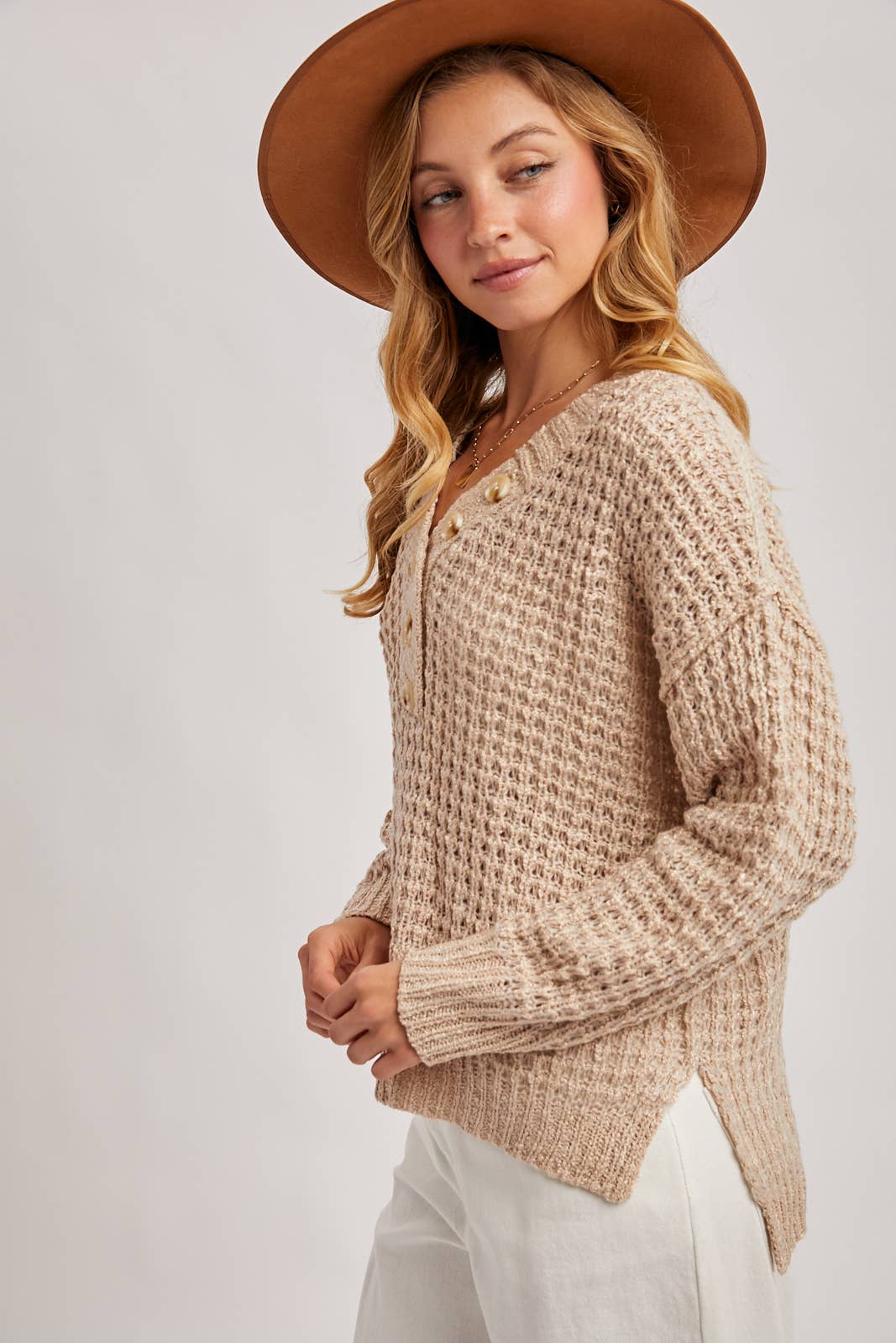 Thalia Thermal Henley | Mocha