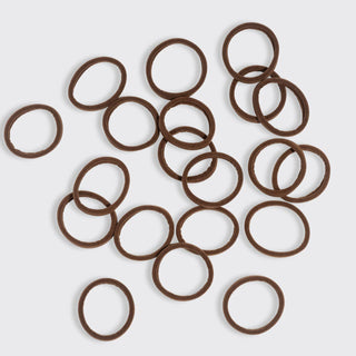 Recycled Fabric Seamless Hair Elastics 20pc Set | Chocolate