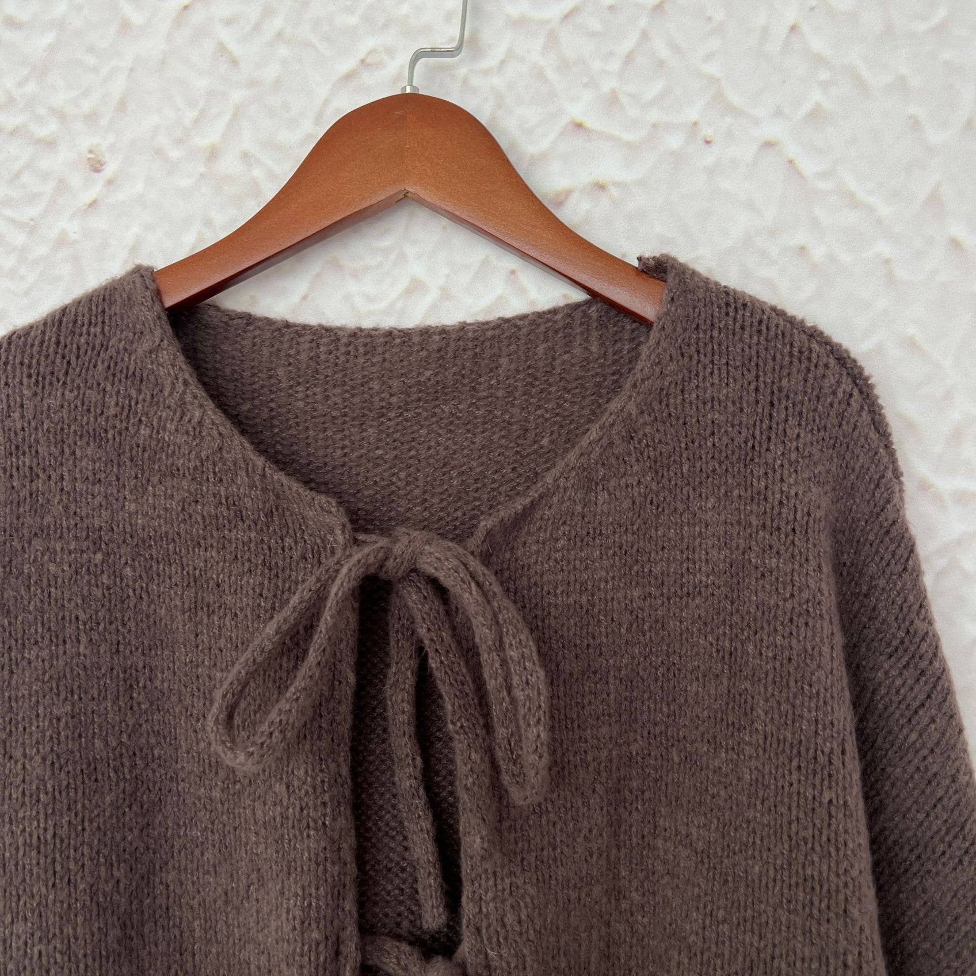 Bows For Days Cardigan | Beige