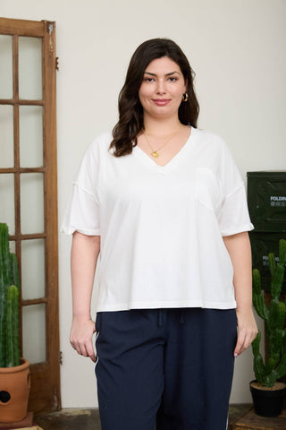 Polly Plus Size Boxy Knit Top | Cocoa