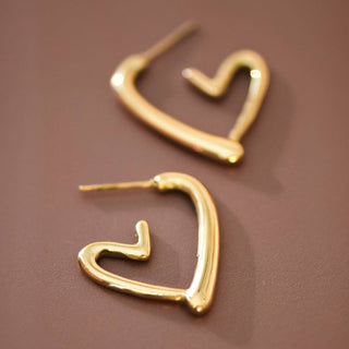 Heart Hoop Earrings | 18K Gold Plated Waterproof Stainless Steel