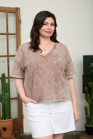 Polly Plus Size Boxy Knit Top | Cocoa