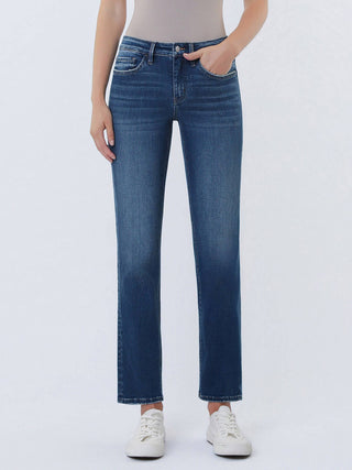 Aura Mid Rise Straight Leg Jeans