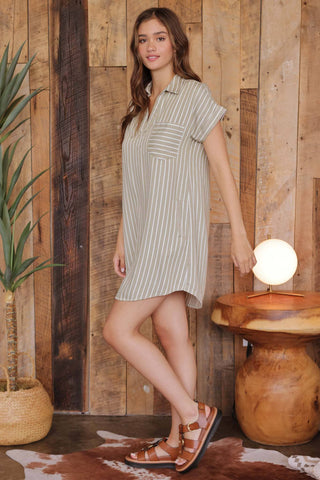 Erin Stripe Shirt Dress