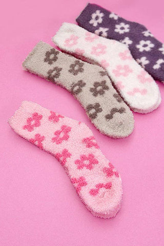 Fleece Plush Daisy Fuzzy Socks