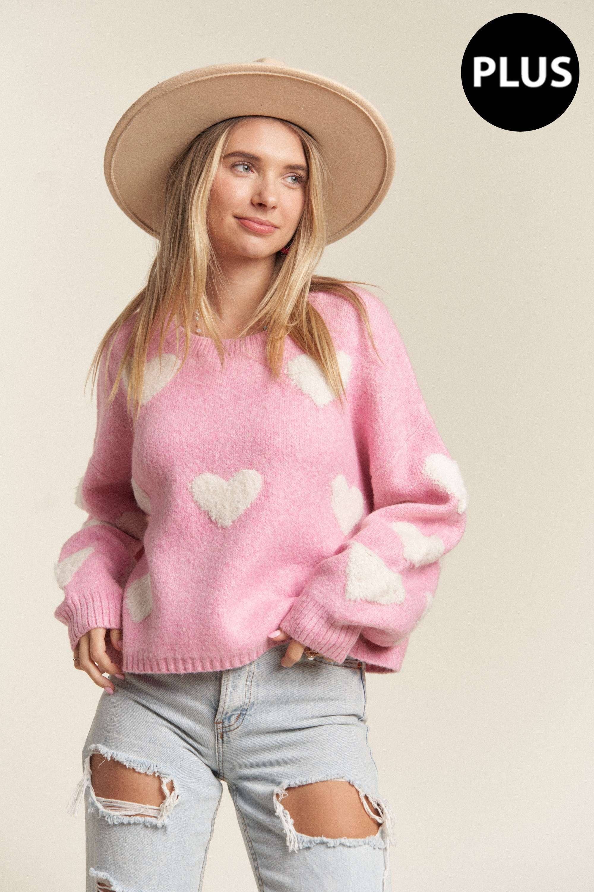 Lovely Heart Lilac Sweater | Plus Size