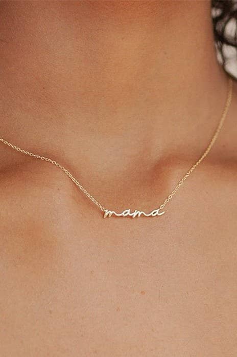 18K Stainless Steel Mama Necklace | Assorted Metal Options