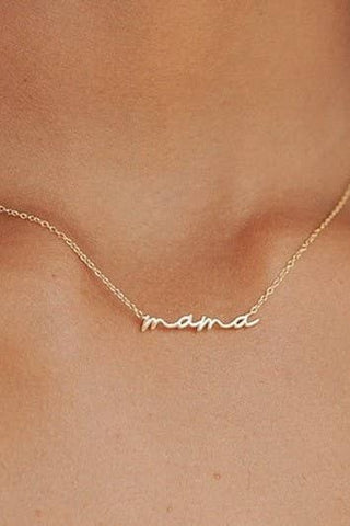 18K Stainless Steel Mama Necklace | Assorted Metal Options